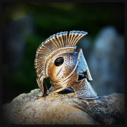 Бусина "Шлем 300" для темляков или браслетов , латунь