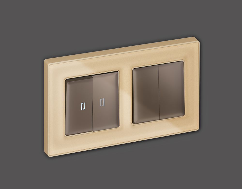 MA633020 Комплект механизма 2-кл выключателя ALFA Темная бронза матовый QUANT (AP6330, VM120)