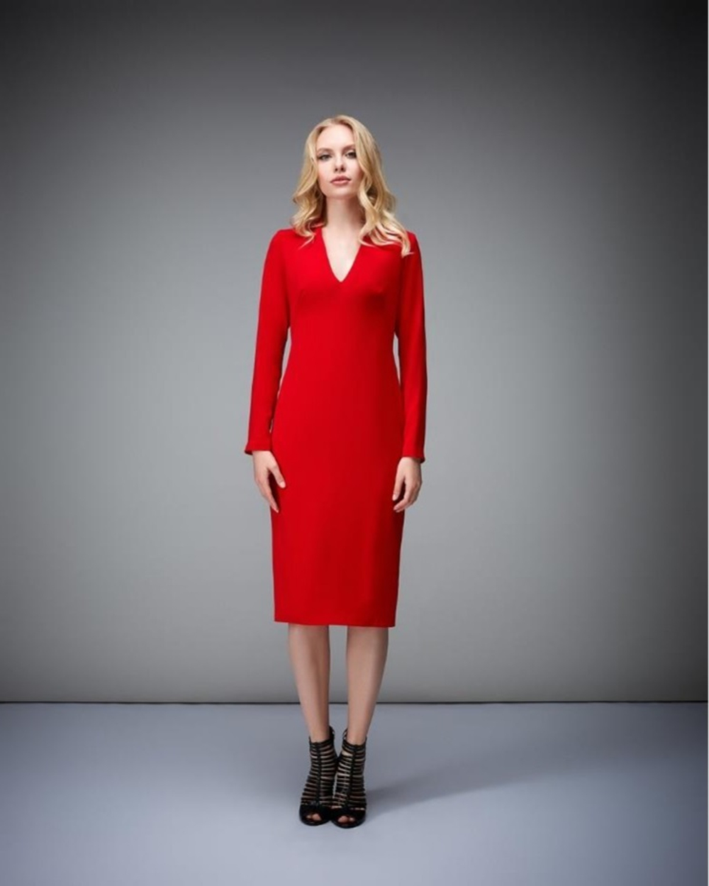Платье прямого покрова красное 19-02-19FW