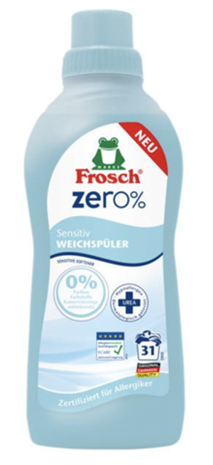 Frosch ZERO 0% Концентрированный ополаскиватель для белья Сенситив, 750 мл