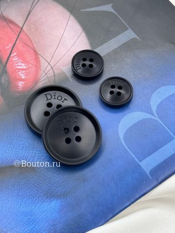 Пуговицы Ди. на прокол черные