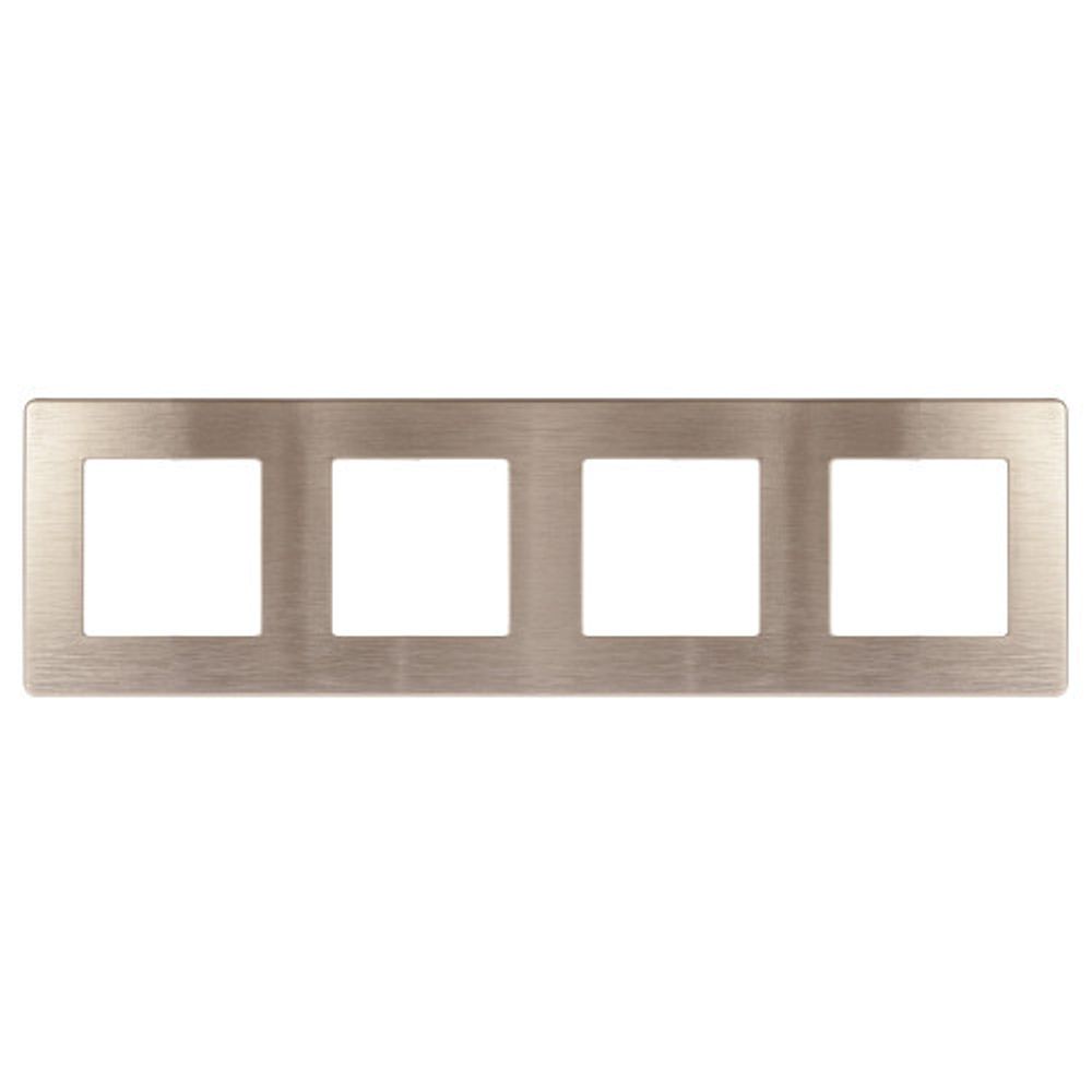 Рамка для розеток и выключателей ЭРА Серия 12 12-5104-04 на 4 поста, Сатин, шампань