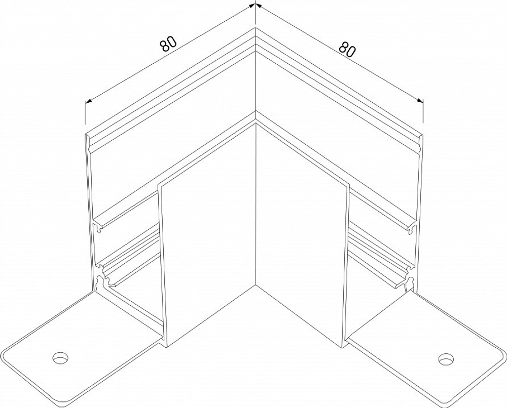 Соединитель угловой L-образный для треков накладных Elektrostandard Slim Magnetic a062195
