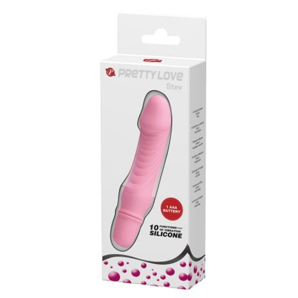 Мини вибратор "Stev" 13,5 x 2,9 см. светло-розовый