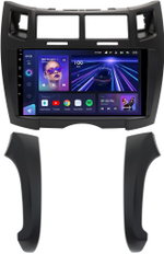 Магнитола для Toyota Vitz 2, Yaris 2 2005-2011 (рамка черная тип 2) - Teyes CC3 на Android 10, QLED, ТОП процессор, 4Гб+32Гб, CarPlay, 4G SIM-слот