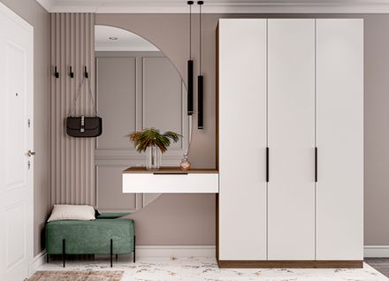 МС Роза Прихожая Орех Франклин/Ройс Белый софт, ДСВ Мебель