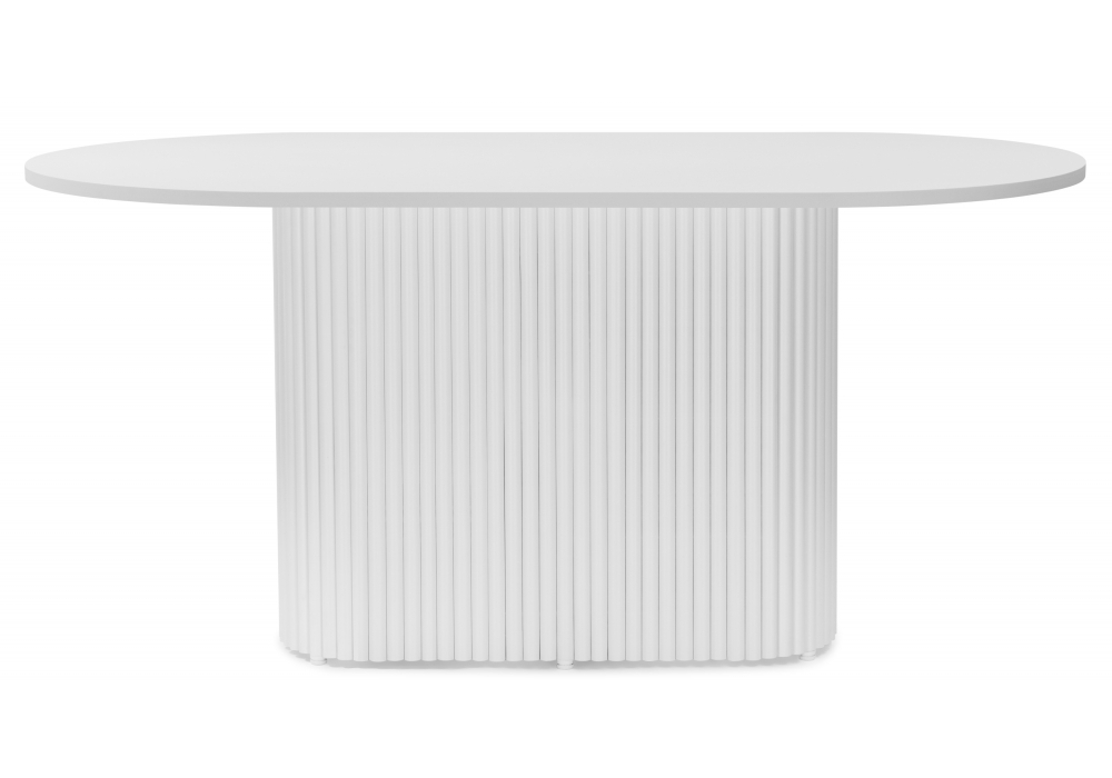 Стол деревянный Woodville Барон О 160 х 90 белая пленка шагрень, белые ноги