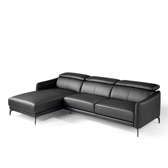Угловой диван 5359-L /6040 черный кожаный