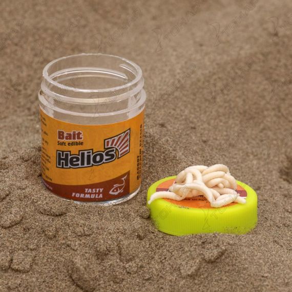 Насадка искусственная съедобная Опарыш белый (Maggot) Helios (HS-NO-M)