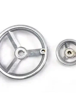 Маховик чугун 125х14х5мм (Dxdxb) с 3-мя спицами, с ручкой М8