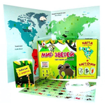 Игра настольная с карточками. География для детей "Мир зверей" (Ракета)