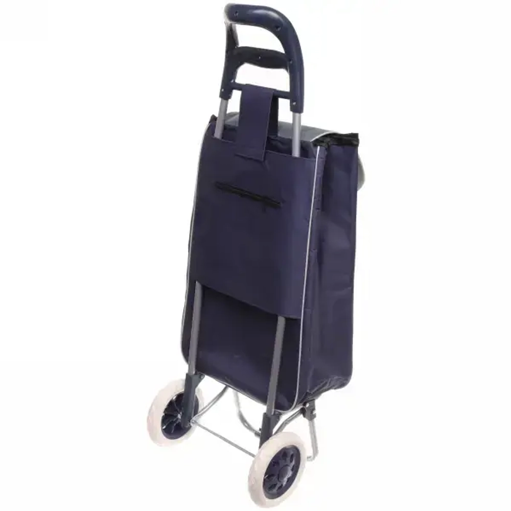 Тележка хозяйственная с сумкой (92*30*33см, колеса 16см,грузоподъемность до 30 кг.) синяя BF-101