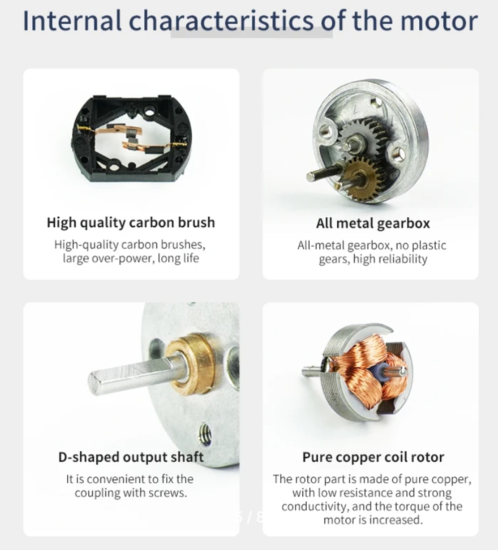 Двигатель постоянного тока с редуктором и энкодером.