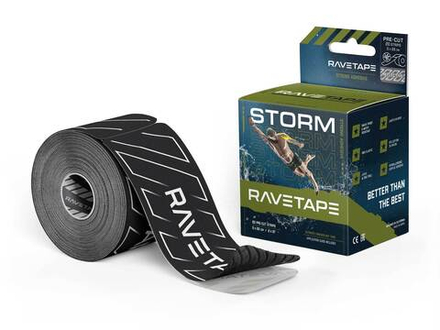 Кинезиотейп RaveTape STORM 5×5 — Reflective (REFLECTIVE 2 ON BLACK)