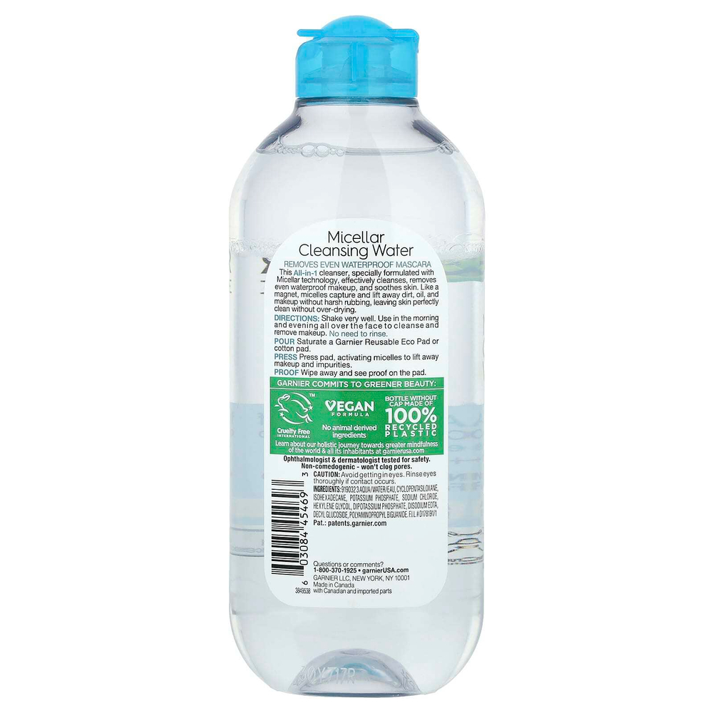 Garnier, SkinActive, мицеллярная очищающая вода, для всех типов кожи, даже для чувствительной, 400 мл (13,5 жидк. Унции)