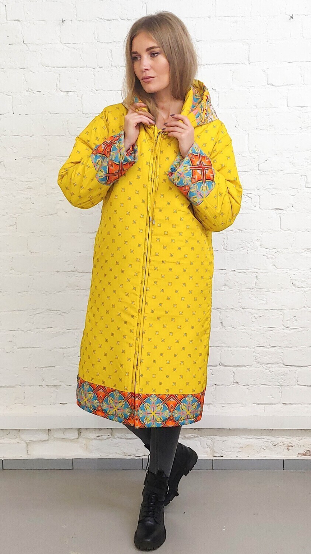 Двустороннее пальто "Кандинский жёлтый"