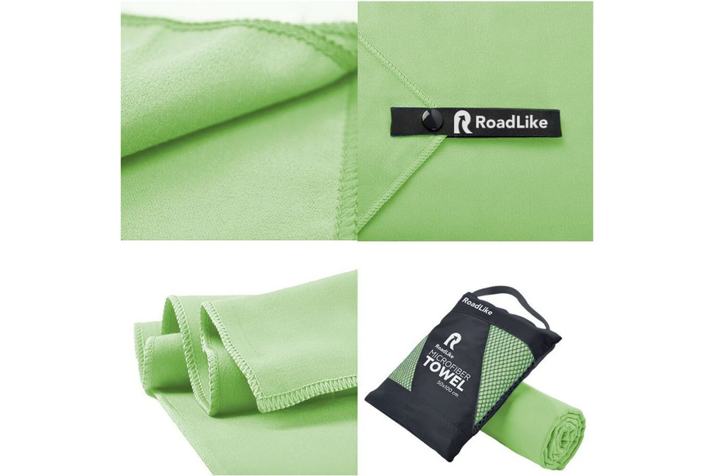 Полотенце спортивное охлаждающее RoadLike Travel 50*100 см зеленый