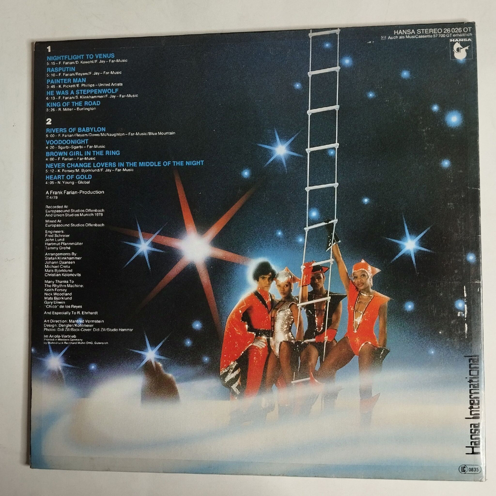 Винтажная виниловая пластинка LP Boney M Nightflight To Venus (Germany 1978) King Of The Road