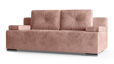 Диван Фрог Лайт Vivaldi 27 200*91*80 см, Розовый Велюр Еврокнижка Фиеста