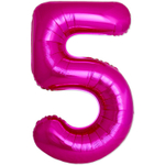 Шар фольгированный Цифра 5 101 см (Фуксия)
