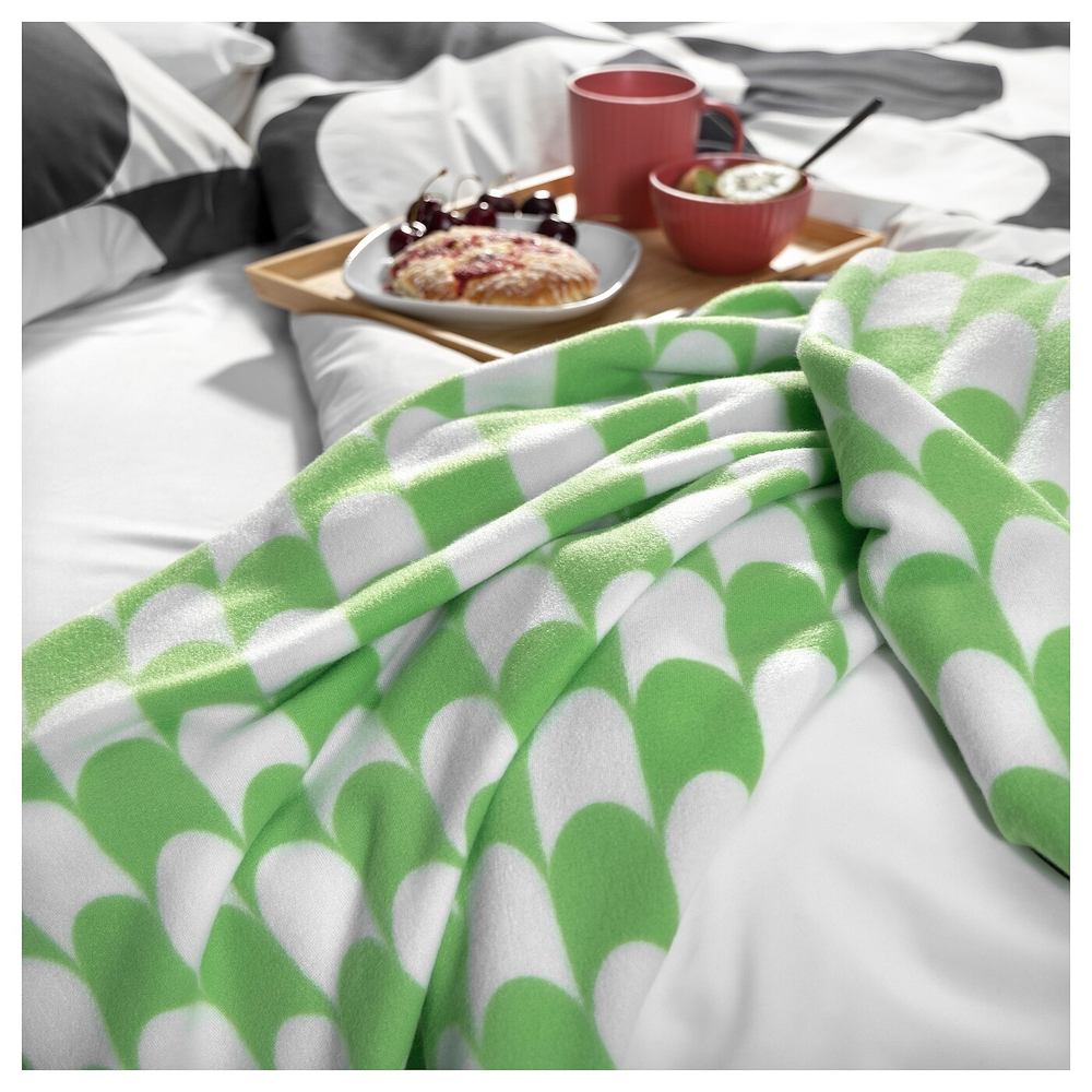 IKEA BRUKSVARA  (ИКЕА БРУКСВАРА)  -  Одеяло, зеленое/белое, 120x160 см