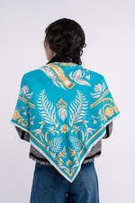 Платок «Тигр Еврейской автономной области. Аквамарин»