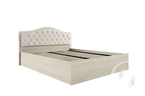 Кровать "Дели 1;6" с осн. ортопед. на опорах (Дуб сонома/Велюр карамель)