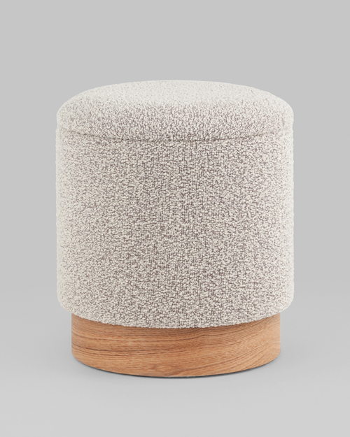 Пуф с ящиком Холли XS букле бежевый