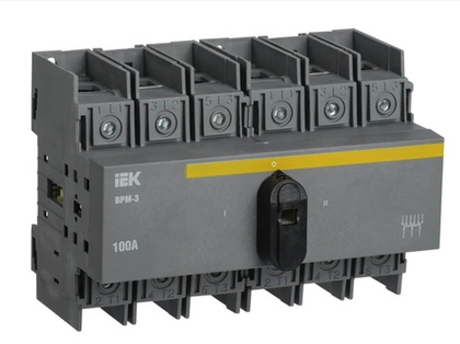 Выключатель-разъединитель модульный ВРМ-3 3P 100А IEK