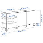 Комбинация с дверями - IKEA BESTÅ/BESTA/БЕСТО ИКЕА, 180х42х74 см, под беленый дуб