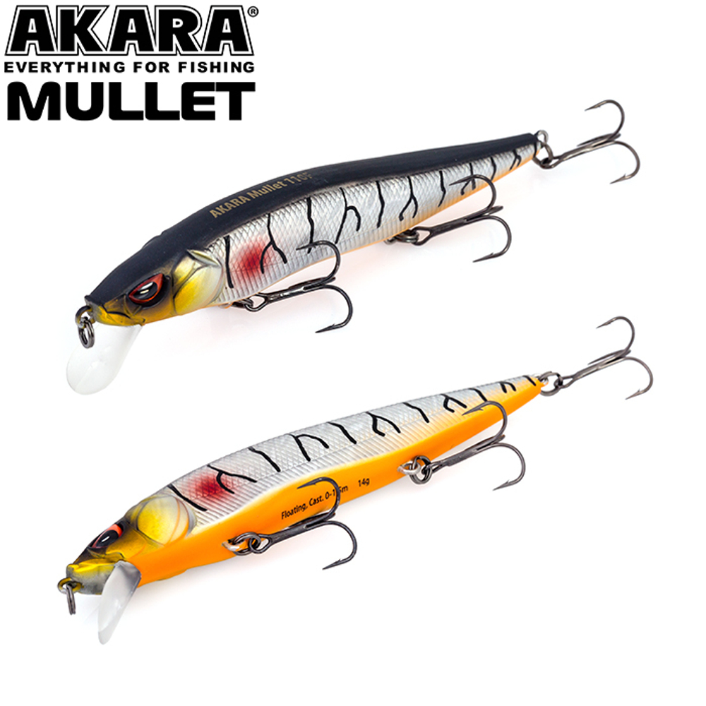 Воблер Akara Mullet 110F 14 гр. (1/2 oz 4,3 in) A109