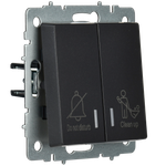 BRITE Выключатель 2-клавишный с индикацией для отелей 10А ВС10-2-9-БрЧ черный IEK