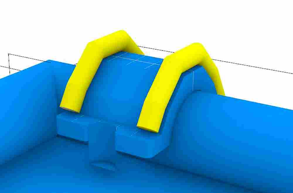 Надувная мини-лестница для бассейна из ПВХ, синий, 3,3*1,7*2,1 м