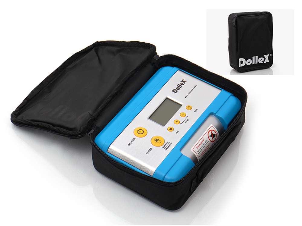 Компрессор 12V, 30 л/мин, фонарь, цифровой манометр, тестер аккум, сумка (DL-8101)