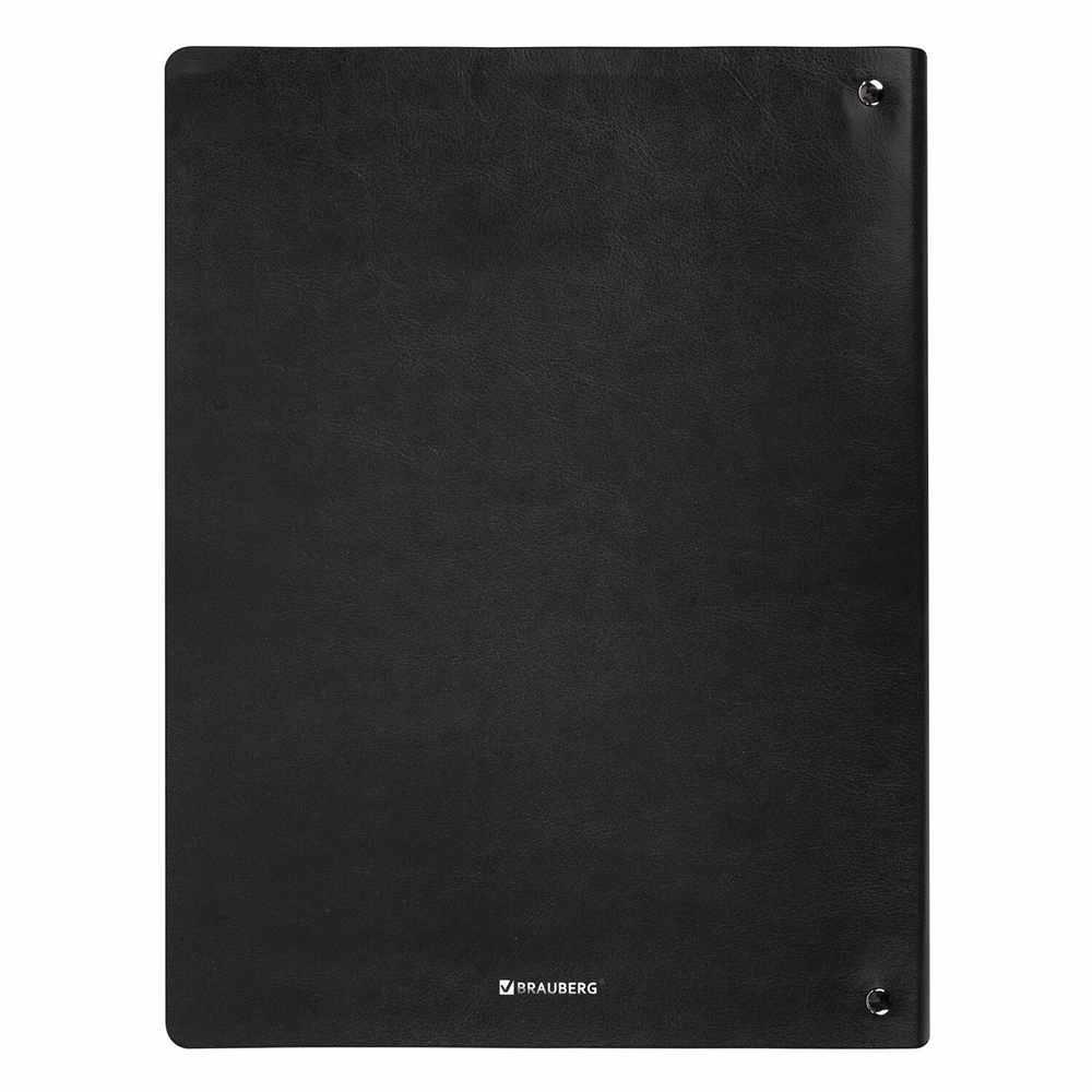 Тетрадь на кольцах БОЛЬШАЯ А4 (240х310 мм) 120 л. под кожу BRAUBERG VISTA Black (2 штуки в упаковке)