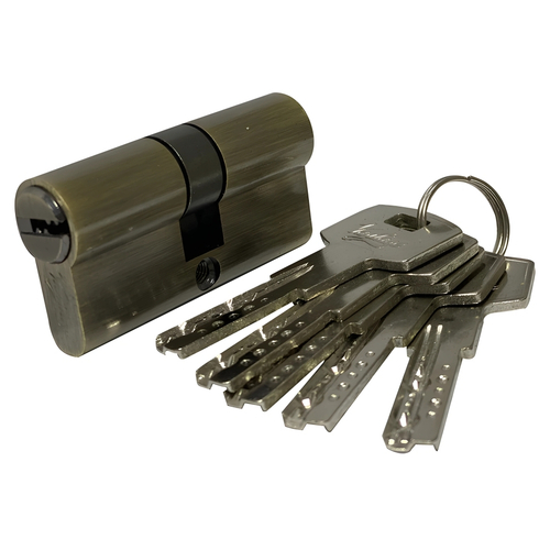 Механизм цилиндровый Z80 (40x40) АВ 5 ключей (бронза)