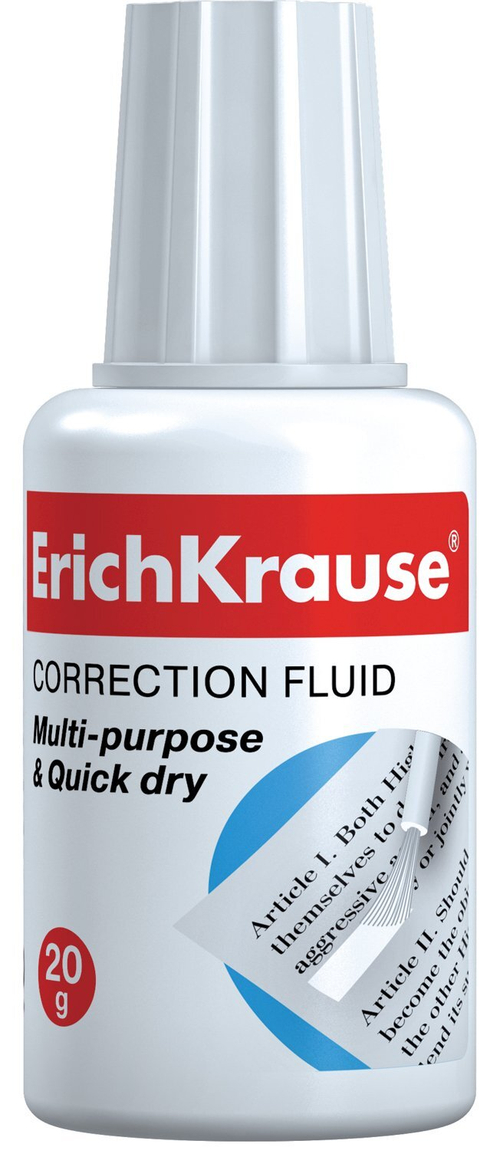 Жидкость корректирующая ErichKrause, на химической основе, 20 мл, кисть