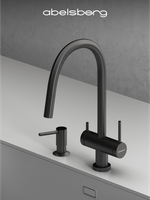 Смеситель для кухни Abelsberg Aera EMF71709GM c вытяжным изливом и возможностью подключения фильтра для воды, цвет космическая сталь, PVD покрытие