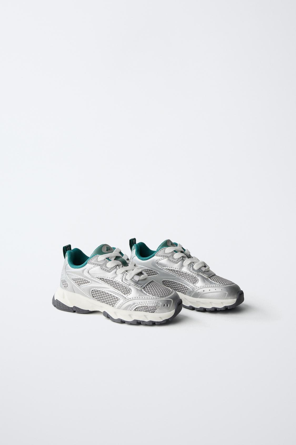 ZARA КРОССОВКИ С СЕТЧАТЫМИ ДЕТАЛЯМИ, ЗЕЛЕНЫЙ