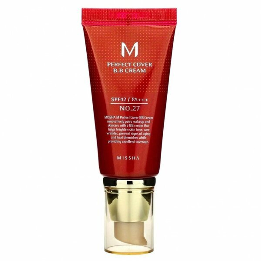 Тональный крем для лица ББ-крем Missha M Perfect Cover BB Cream SPF42  №27 50 мл.
