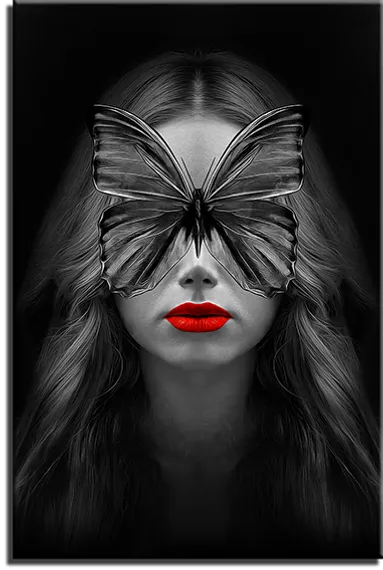 Постер "Девушка с серой бабочкой"