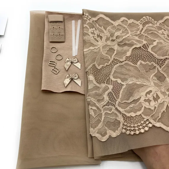 Набор сетка + кружево, Загар/Цветок