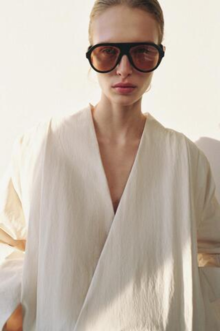 ZARA ДВУБОРТНАЯ КУРТКА СО СКЛАДКАМИ — ZW COLLECTION, СВЕТЛЫЙ РЫЖЕВАТО-КОРИЧНЕВЫЙ