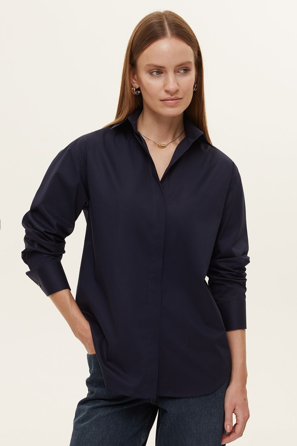 Рубашка Хельсинки чернильно-синий хлопок