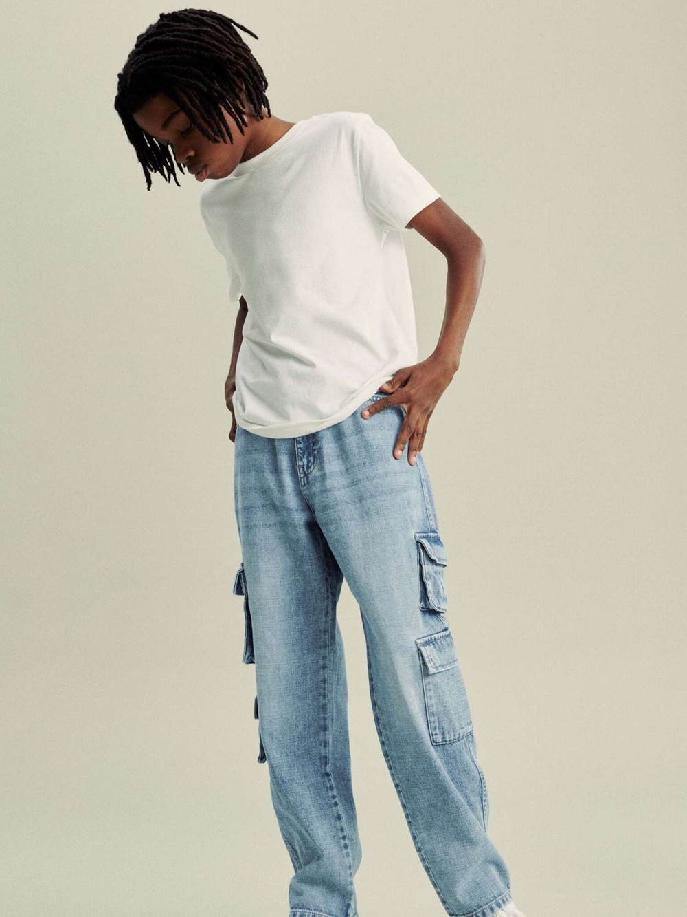 Джинсы карго для мальчика Next 157-505, Голубой