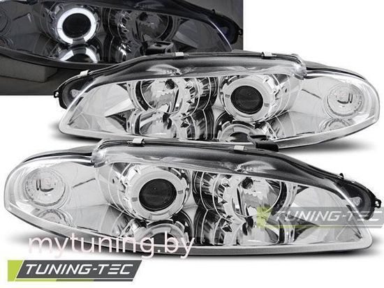 Передние фары angel eyes chrome для Mitsubishi Eclipse D30