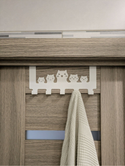 Вешалка крючки на дверь Пять котиков