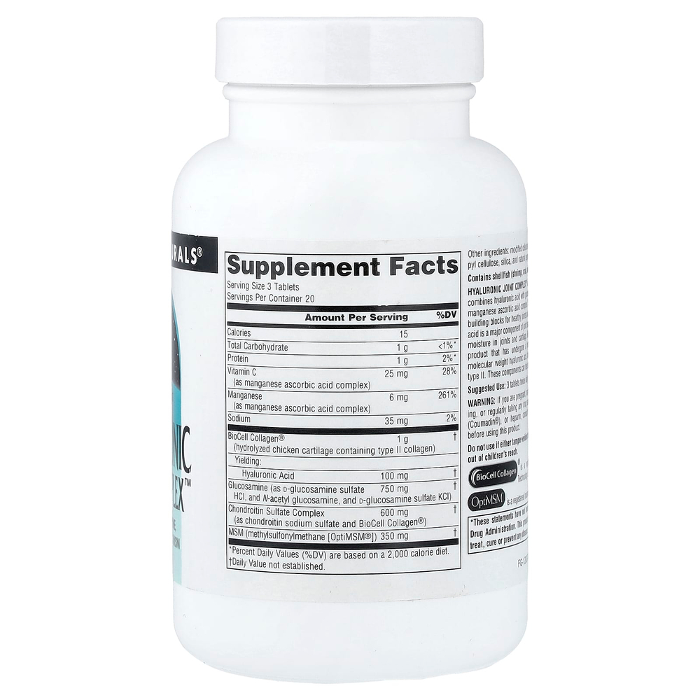 Source Naturals, Hyaluronic Joint Complex ™, 60 таблеток