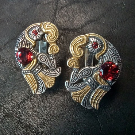 Серьги короткие "вОроны Одина".