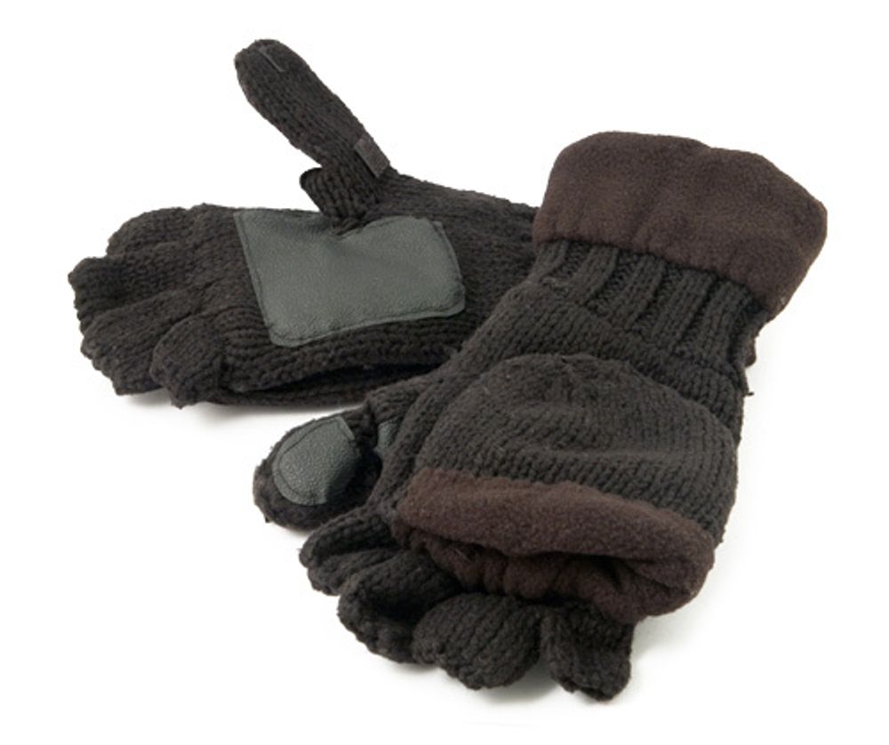 Рукавицы-перчатки Tagrider 1064 беспалые вязаные флис темные